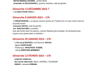 Concerts Saison 2022 – 2023