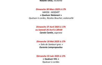 Concerts Saison 2024 – 2025