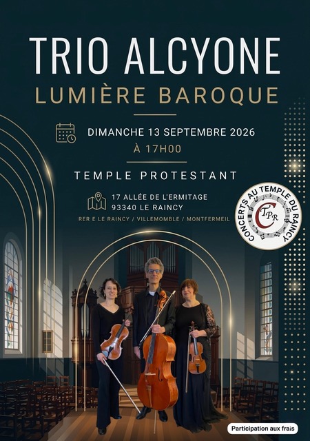 Affiche Concert Trio Alcyone - Lumière Baroque